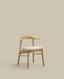Timons chair removable cover in beige chenille solid oak wood natural finish FSC Mix Credit