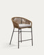 Yanet stool made from beige cord and galvanised steel, height 65 cm