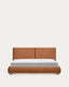 Elerio bed in soft copper chenille for 180 x 200cm mattress