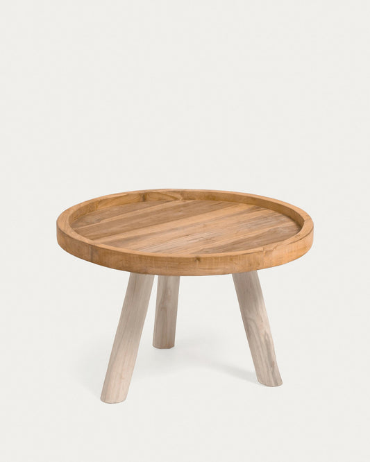Glenda round solid teak wood coffee table, Ø 55 cm