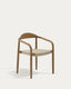 Nina stackable chair in FSC 100% solid acacia wood and ecru rope cord