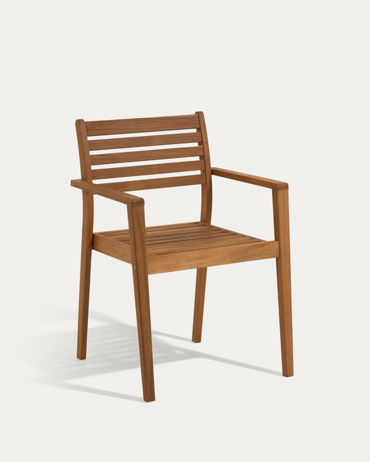 Hanzel stackable outdoor chair in FSC 100% solid acacia wood