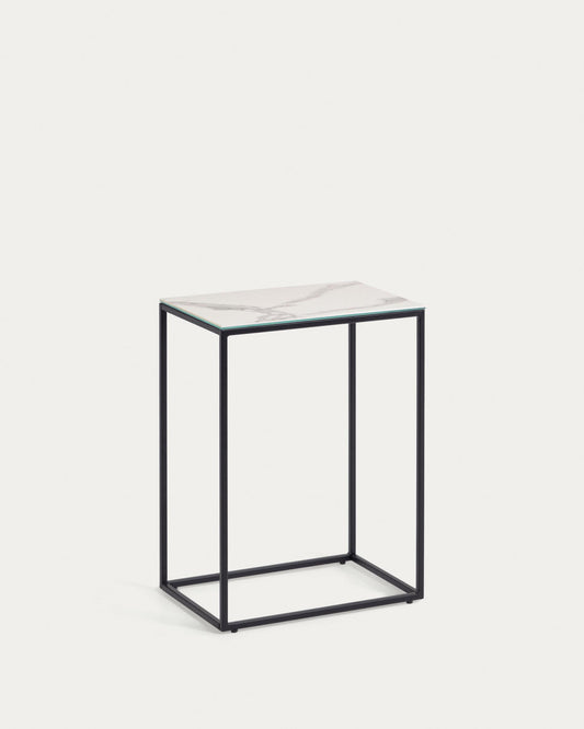 Rewena side table porcelain Kalos Blanco finishing 45 x 30 cm