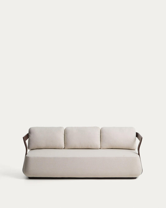 Tamaris brown aluminium 3-seater sofa 217cm