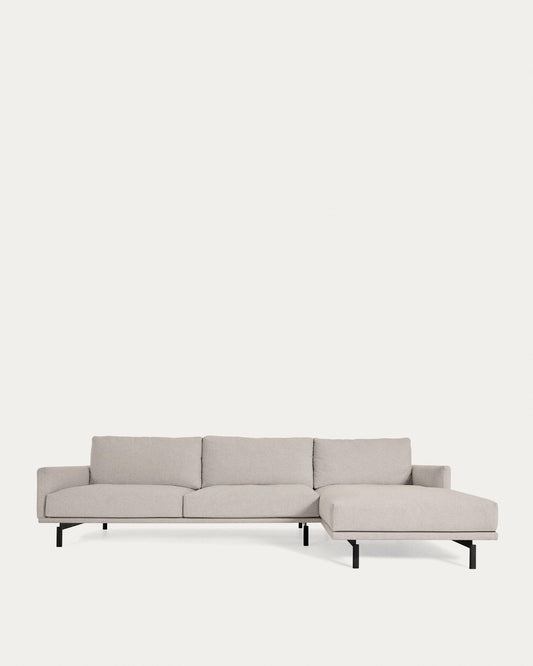 Galene 4 seater sofa with right-hand chaise longue in beige, 314 cm FSC Mix Credit