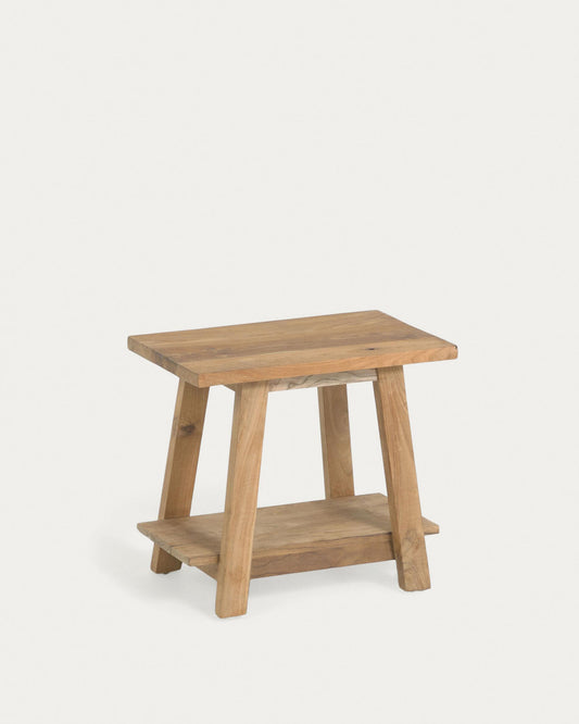 Safara solid recycled teak footstool 50 x 32 cm