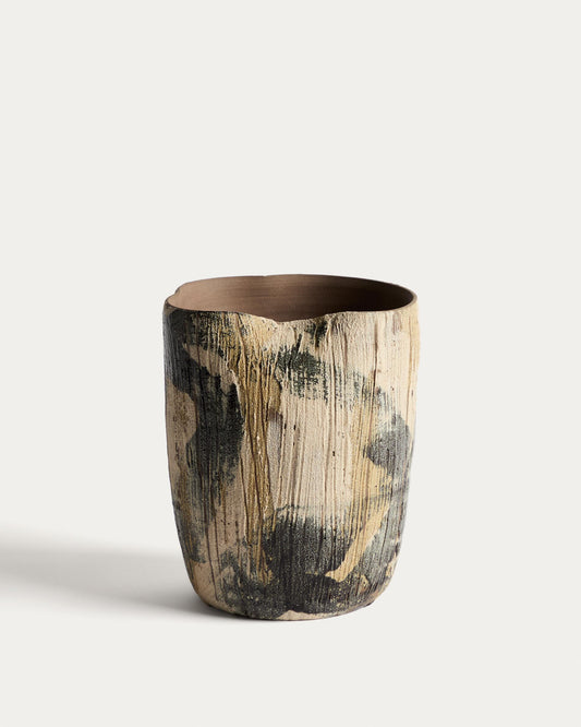 Dirva brown ceramic vase 23cm