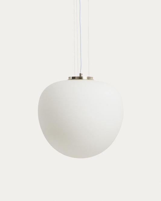 Ardali ceiling lamp in smoked glass and steel with brushed finish Ø40cm