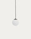 Brisia metal ceiling lamp with black finish and 1 frosted glass ball Ø15cm