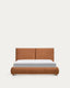 Elerio bed in soft copper chenille for 150 x 200cm mattress