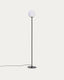 Brisia metal floor lamp with black finish and 1 frosted glass ball Ø20 cm
