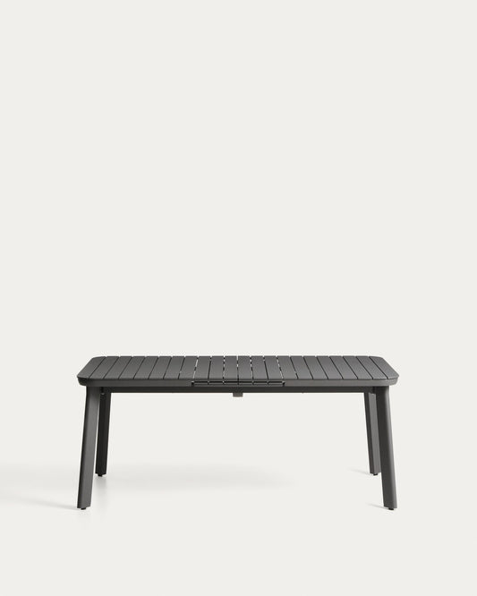 Izola extendable outdoor table in aluminium with graphite finish 185 (235) x 100cm