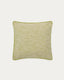 Brisella green jacquard cushion cover with contrasting trim 45 x 45cm
