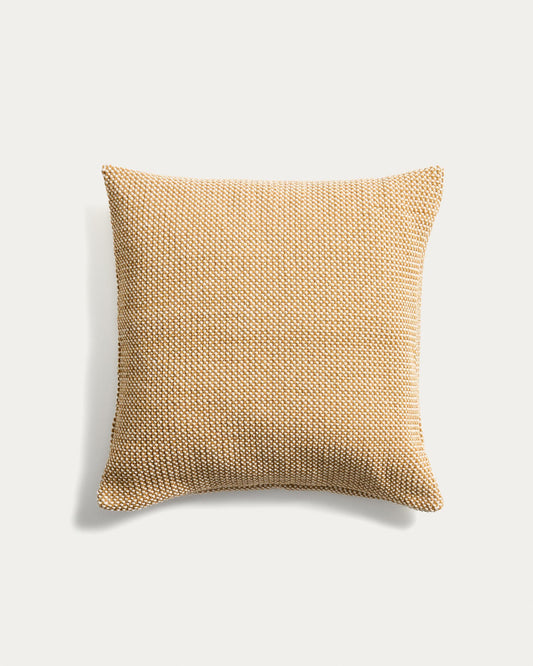 Narida mustard 100% cotton jacquard cushion cover 50 x 50cm