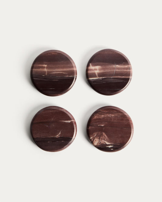 Meran set of 4 burgundy marble coasters
