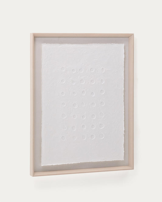 Olvin abstract picture on white recycled paper with hand-crafted reliefs 94 x 74 cm