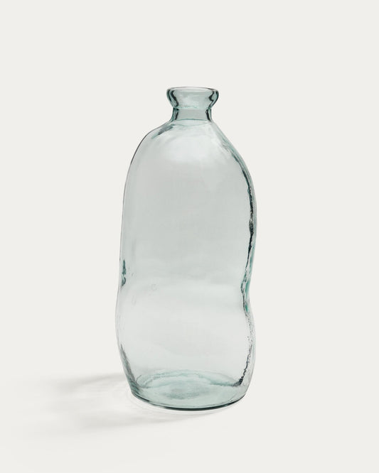 Brenna vase in 100% recycled transparent glass, 73 cm
