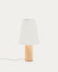 Marga table lamp made from solid rubber wood with natural finish