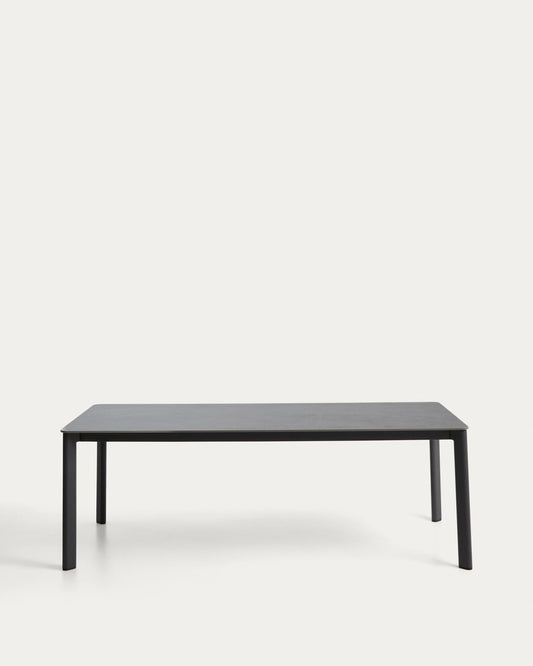 Anafi table in sintered stone and graphite aluminium 220 x 100 cm