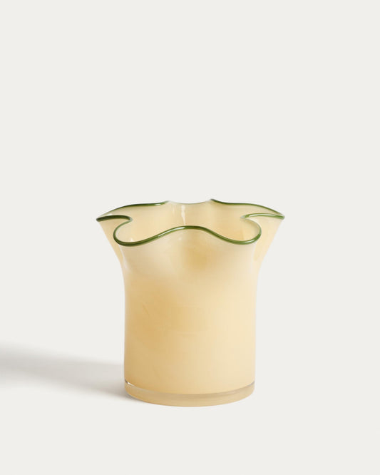 Endasi yellow glass vase 19.5cm