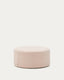 Kaeli footrest with removable cover in pink bouclé Ø 90 cm