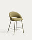 Bonali stool in green chenille with green metal legs FSC Mix Credit 65cm