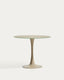 Vedira table in glass and taupe steel Ø90cm