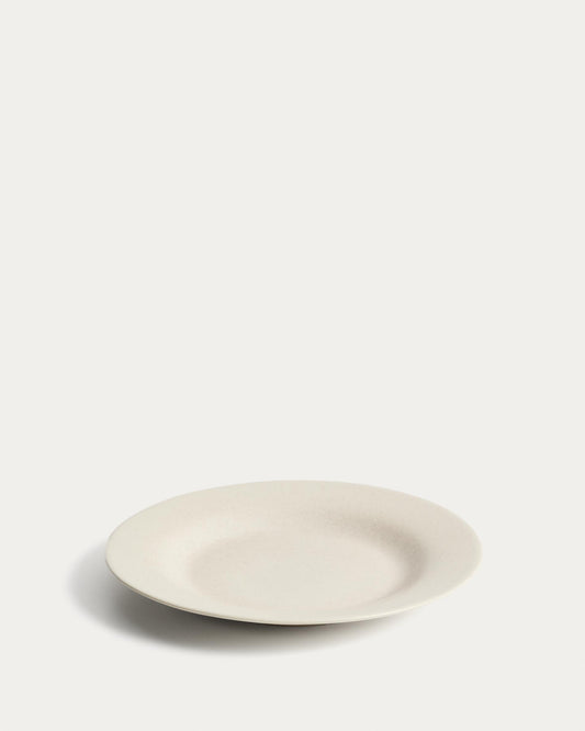 Sermin beige ceramic dessert plate