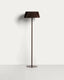Aldet outdoor solar floor lamp in brown flat rope cord with metal base Ø46cm
