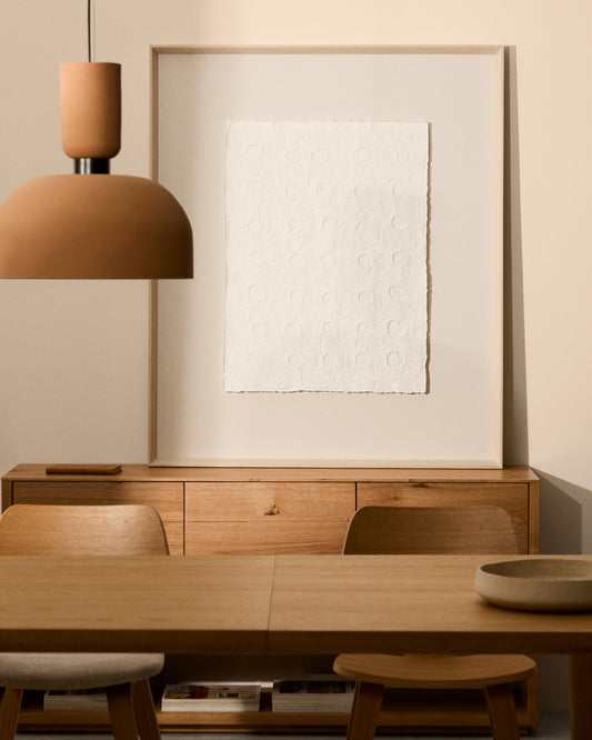 Olvin abstract picture on white recycled paper with hand-crafted reliefs 104 x 124cm