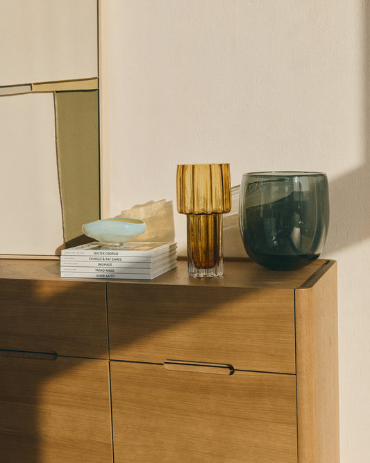 Sirau grey glass centrepiece Ø24cm