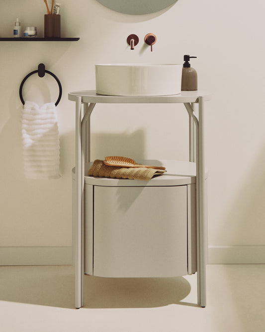 Arely bathroom vanity unit with steel structure and white lacquered MDF 60 x 40cm