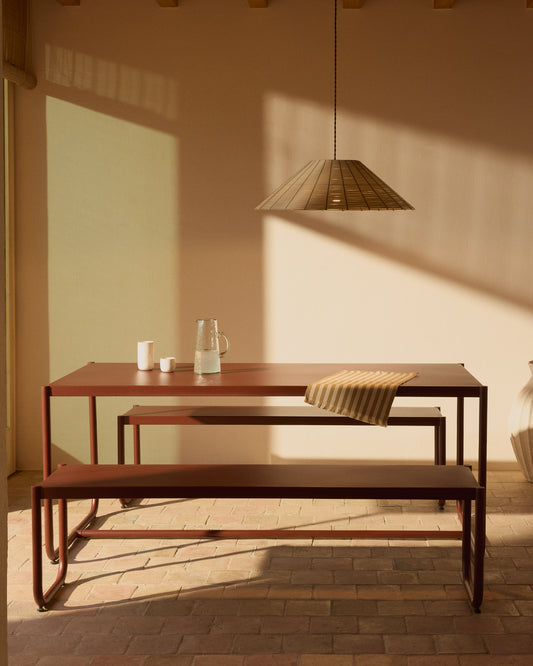 Saranella lampshade for outdoor ceiling lamp in light grey synthetic rattan Ø 70cm