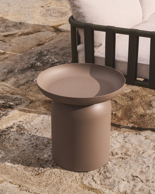 Arcola taupe aluminium side table Ø45 cm
