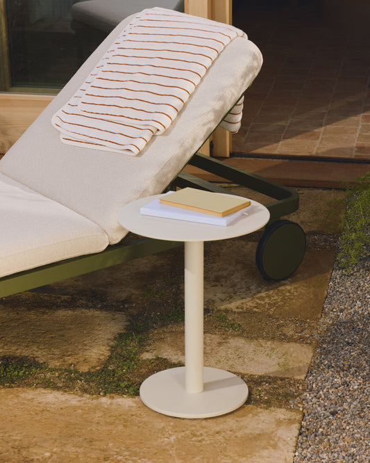 Asinara ecru aluminium side table Ø40 cm