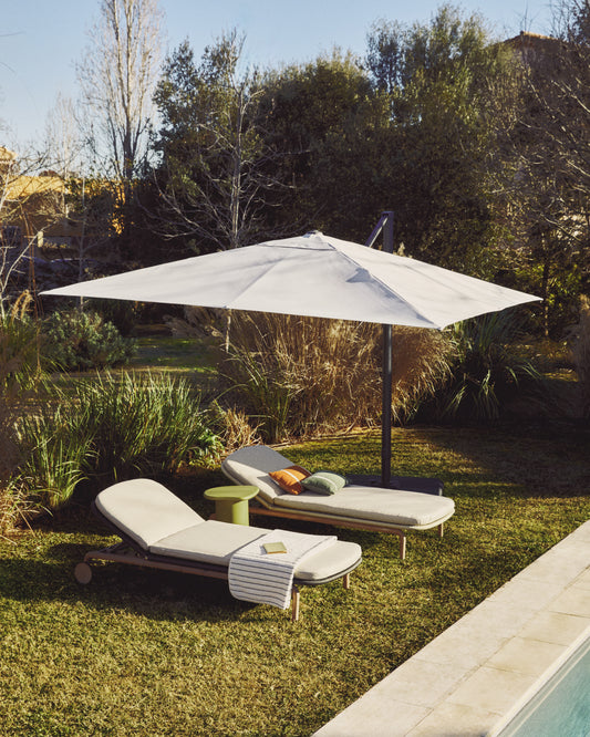 Noli beige cantilever parasol with graphite aluminium structure 300 x 300cm
