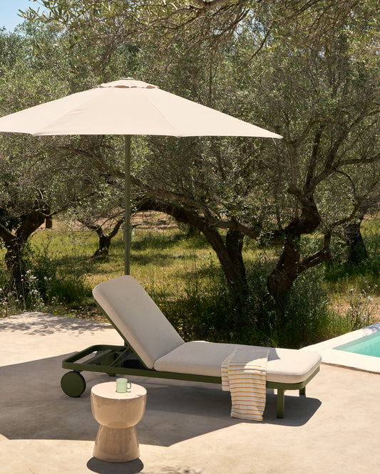 Kionia green aluminium sun lounger.
