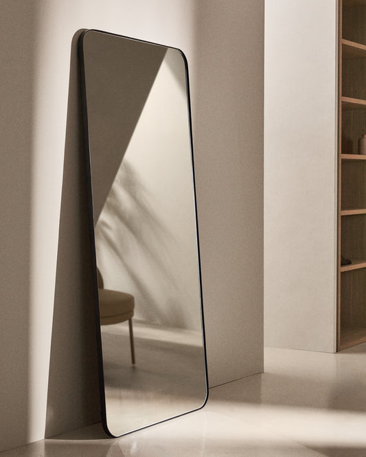 Marco black metal mirror 80 x 180cm