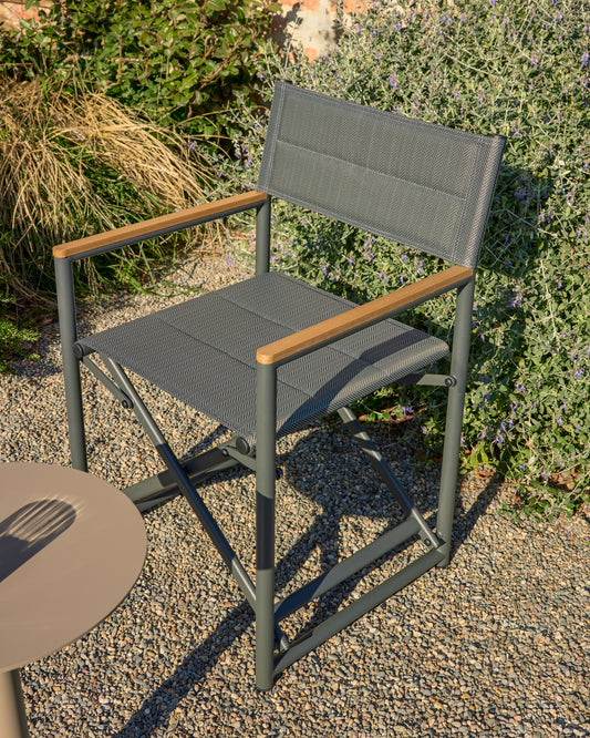Tisno outdoor folding chair in graphite aluminium and grey texteline