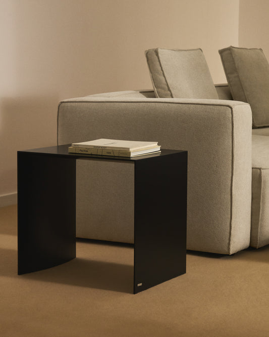 Litto black, lacquered MDF side table, 55 x 40 cm