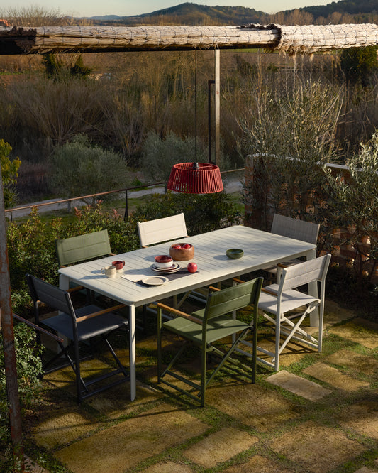 Brela extendable table in natural aluminium 205(287) x 100 cm