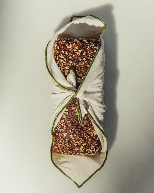 Todila set of 2 cotton napkins with green contrast detail 35 x 35cm