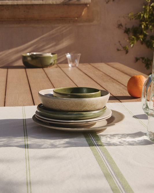 Uilo large green ceramic bowl