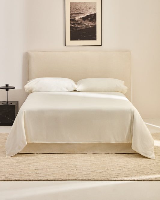 Jaira headboard cover in white chenille for a bed up to 160 cm