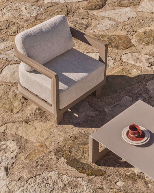 Nerano taupe aluminium outdoor armchair