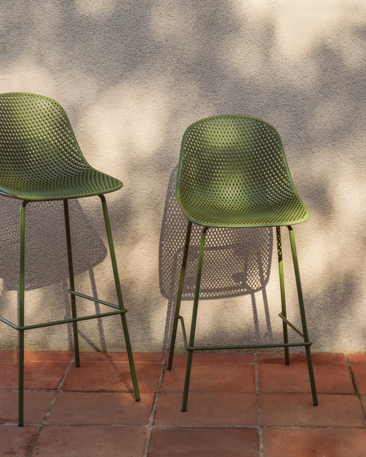 Quinby green outdoor stool 65cm
