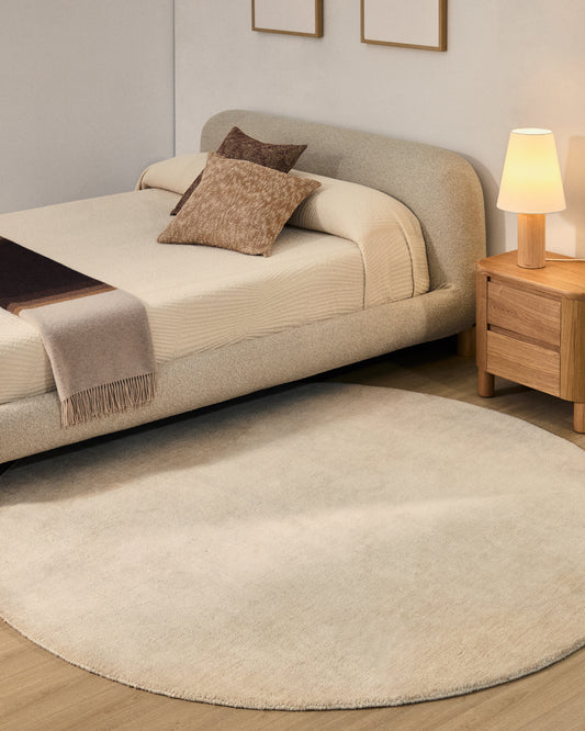 Empuries round rug in ecru Ø200 cm