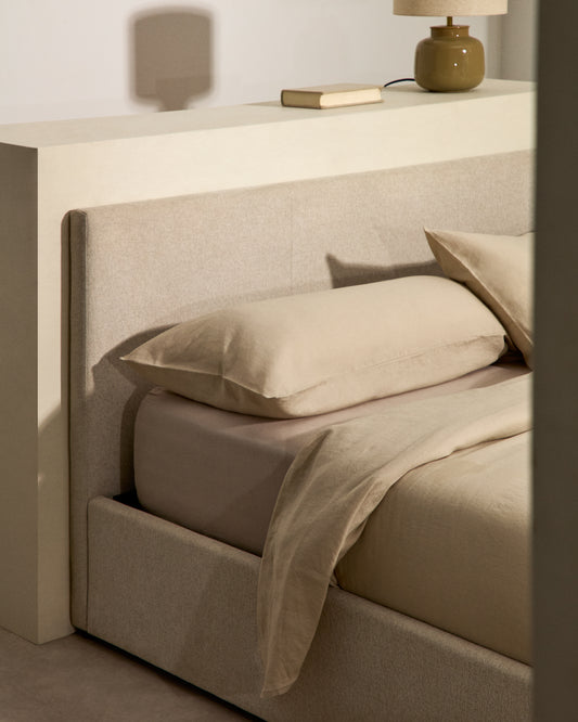 Simmel ecru linen blend adjustable bottom sheet for 160 cm bed