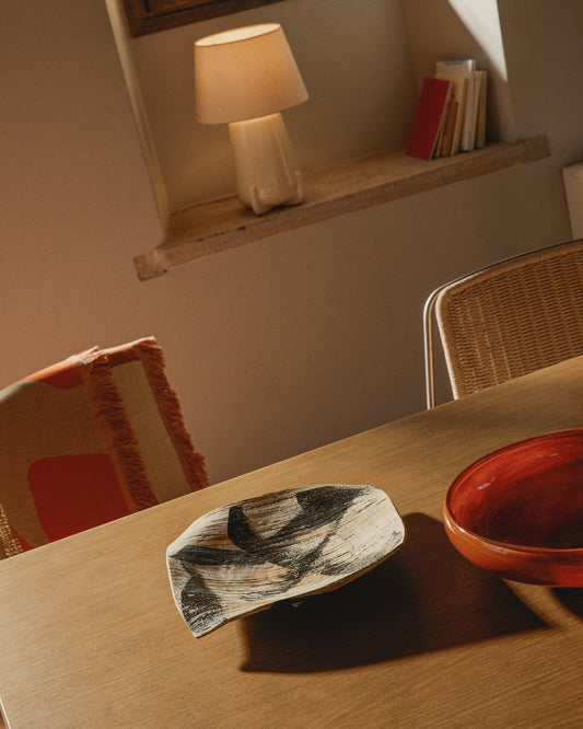 Dirva brown ceramic centrepiece 40 x 51cm