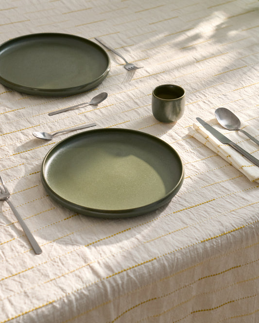 Anila set of 2 yellow cotton jacquard napkins 35 x 35cm